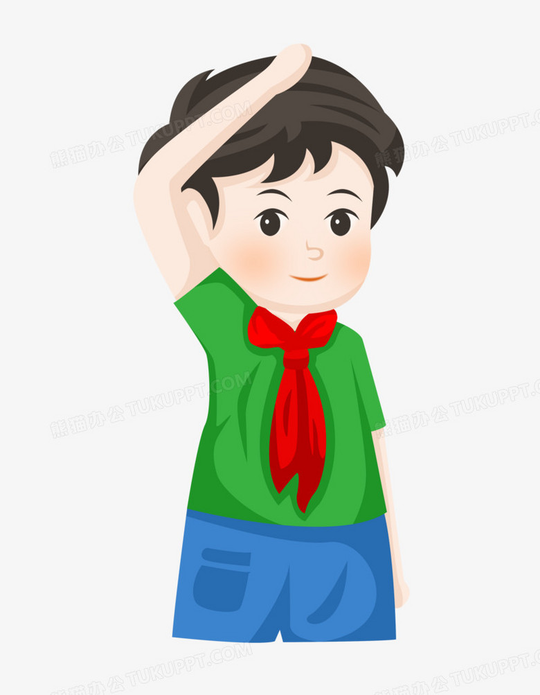 建党节之手绘卡通少先队员男学生敬礼