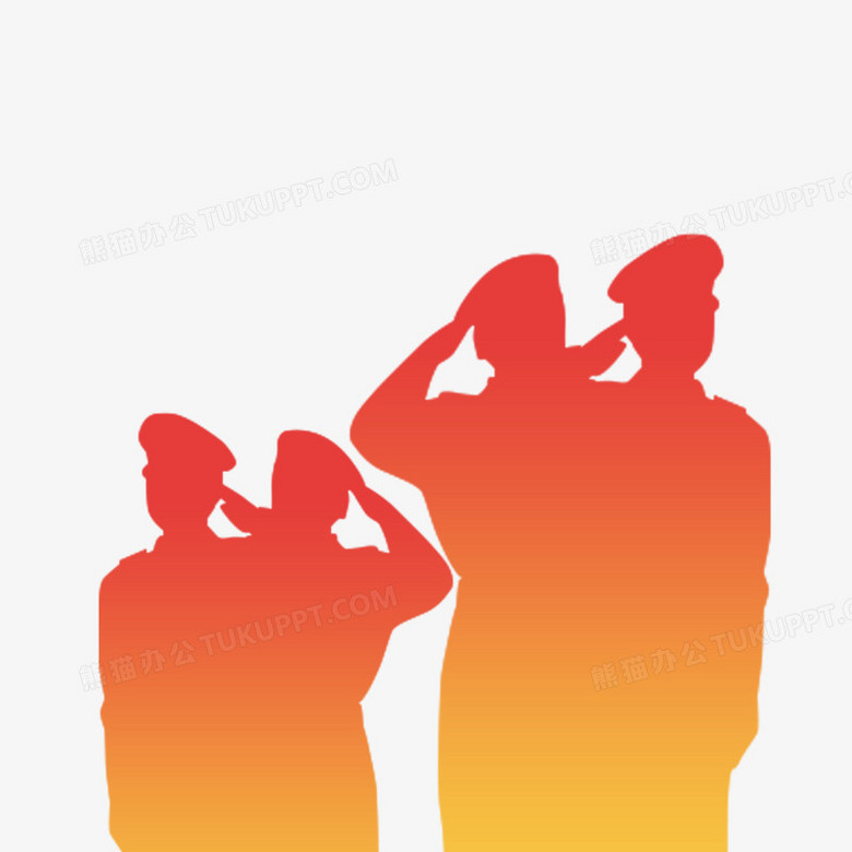 建军节国庆节敬礼剪影