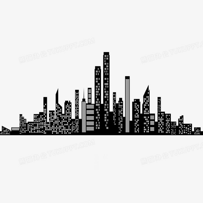 本作品全称为《简约手绘黑色城市剪影元素》,使用adobe illustrator