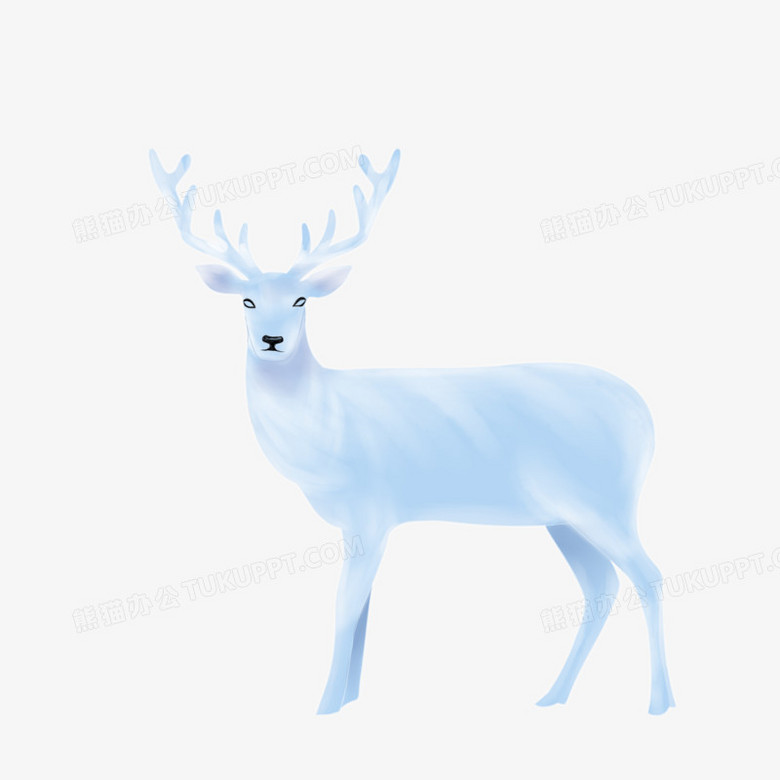 唯美圣诞白色鹿图PNG图片素材下载_白色PNG_熊猫办公