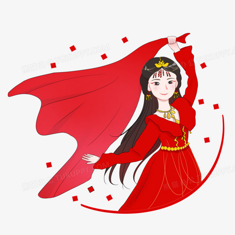 手绘古风主题之红衣女子png图片素材下载 手绘png 熊猫办公 手绘古风主题之红衣女子png图片素材下载 手绘png 熊猫办公