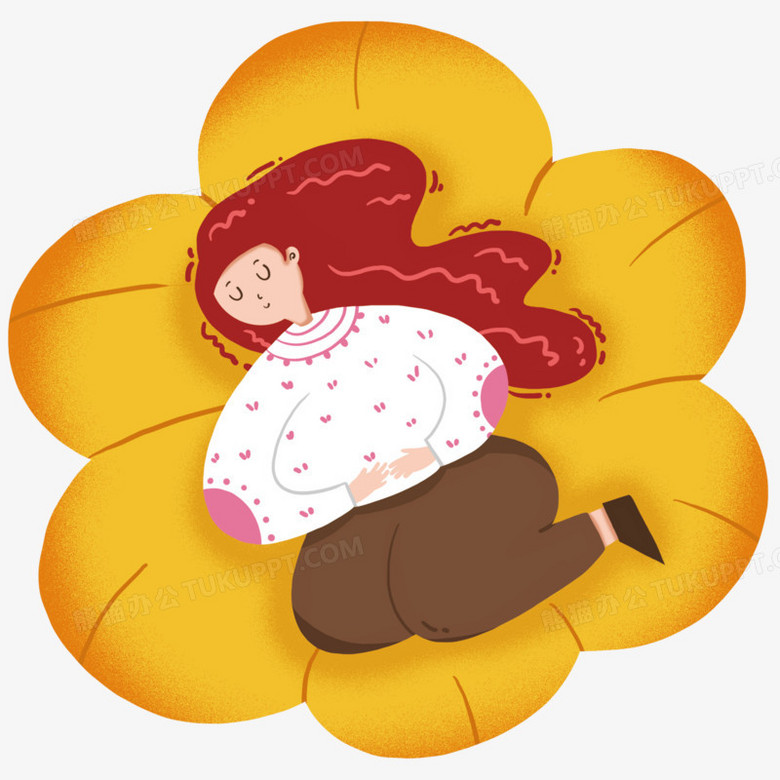 本作品全称为《卡通躺在花朵上的睡觉女孩素材》,使用 adobe