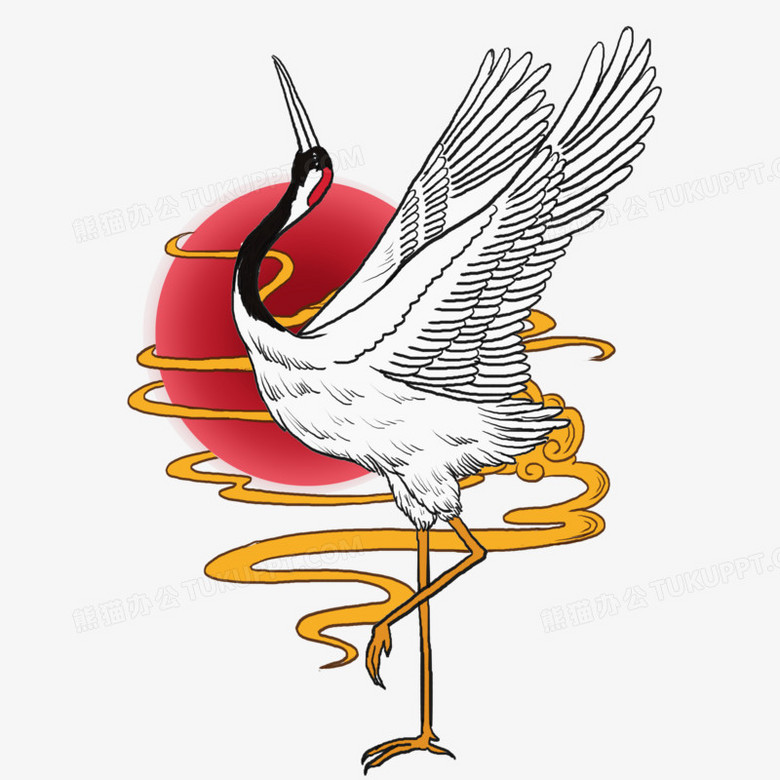 卡通中国风仙鹤元素
