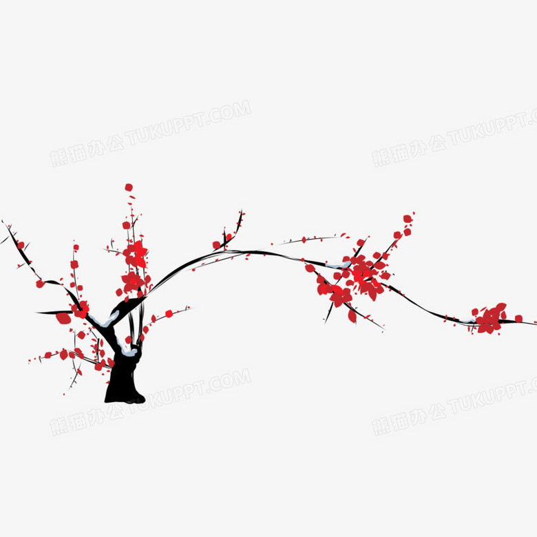 卡通红色梅花喜庆元素新年装饰花卉png图片素材免费下载 喜庆png 3000 3000像素 熊猫办公