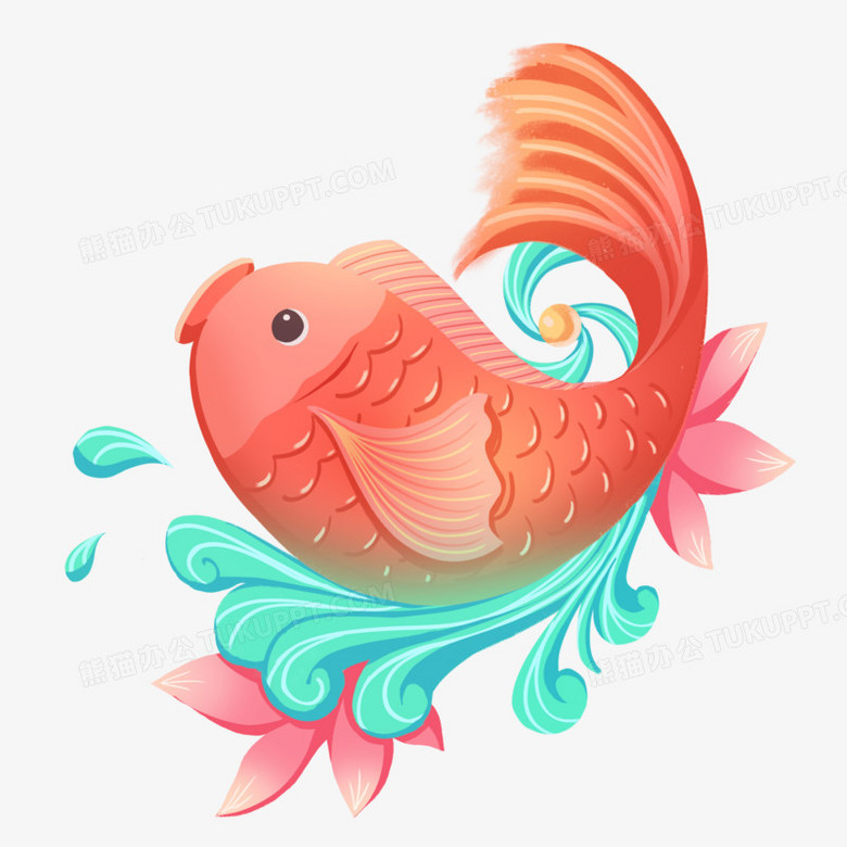 本作品全称为《卡通手绘粉色喜庆锦鲤创意元素》,使用 adobe