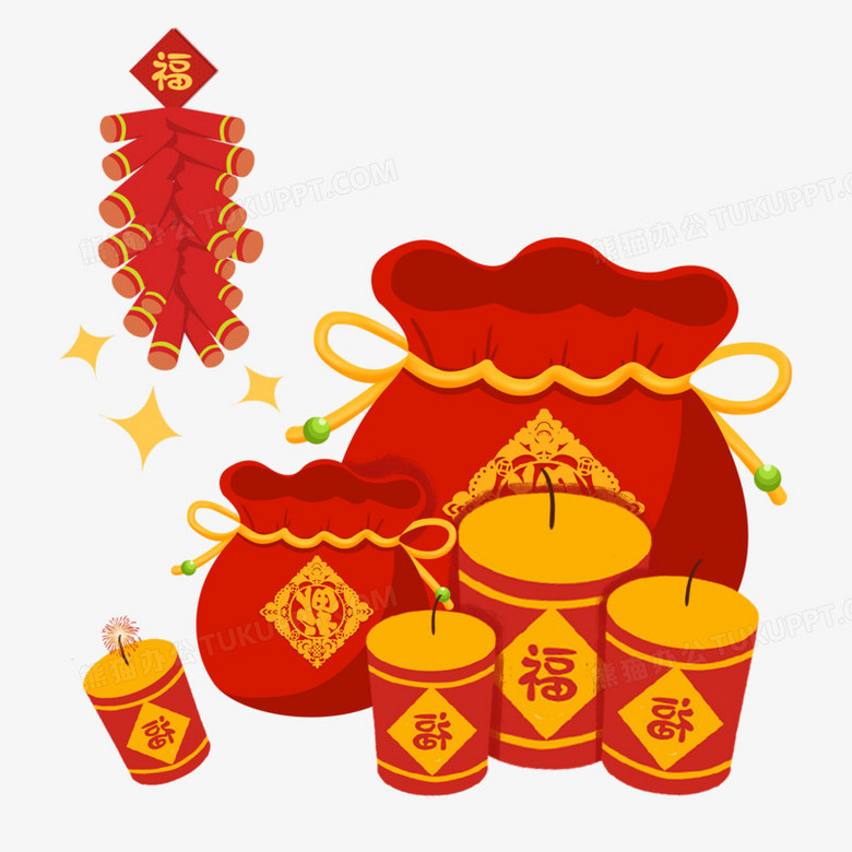 春节过年福袋免扣元素png图片素材免费下载 元素png 2480 2480像素 熊猫办公