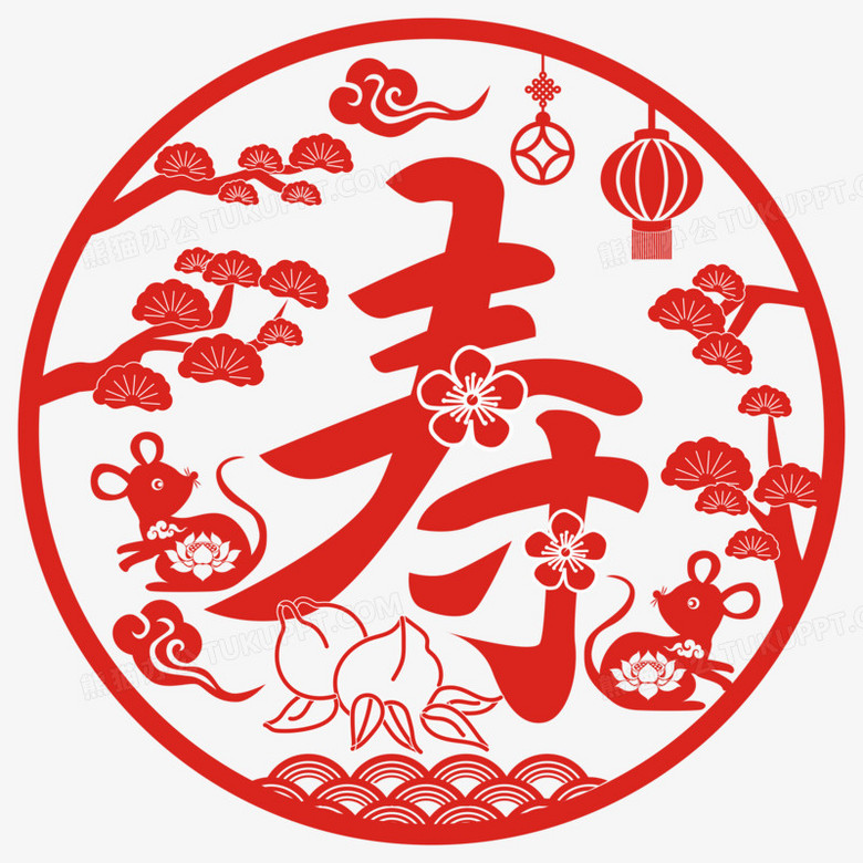 剪纸风福禄寿新年矢量png图片素材免费下载 剪纸png 5000 5000像素 熊猫办公