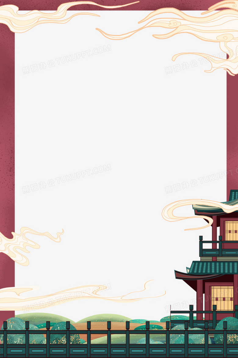 中国风国潮建筑边框