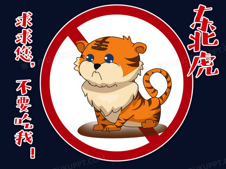 拒绝野味之 3卡通东北虎 不要吃我 Png图片素材免费下载 素材png 4000 3000像素 熊猫办公