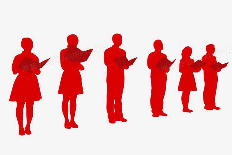 朗读者舞台表演人物剪影