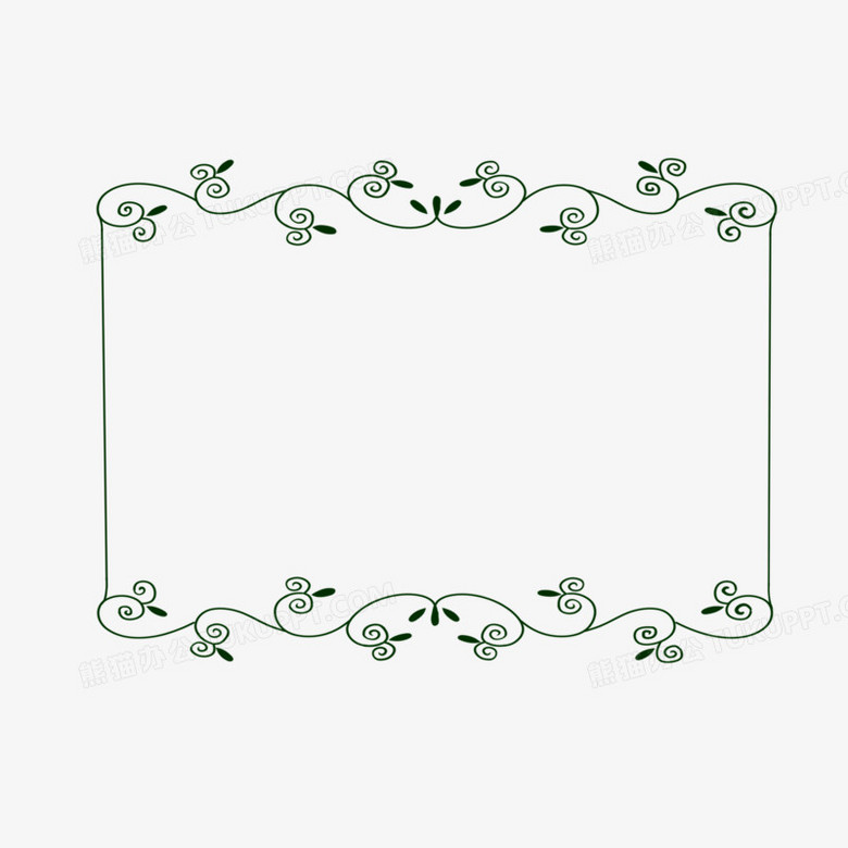 在整个配色上使用绿色作为基础色调,设计了花纹长方形边框,整体呈现