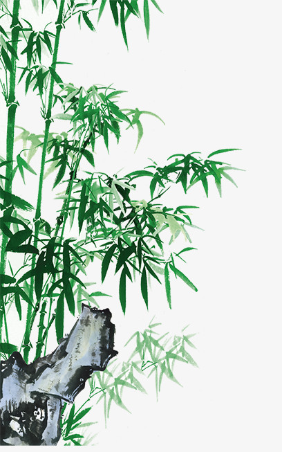 在整个配色上使用多种颜色作为基本色调,设计了假山和竹子,简约效果的