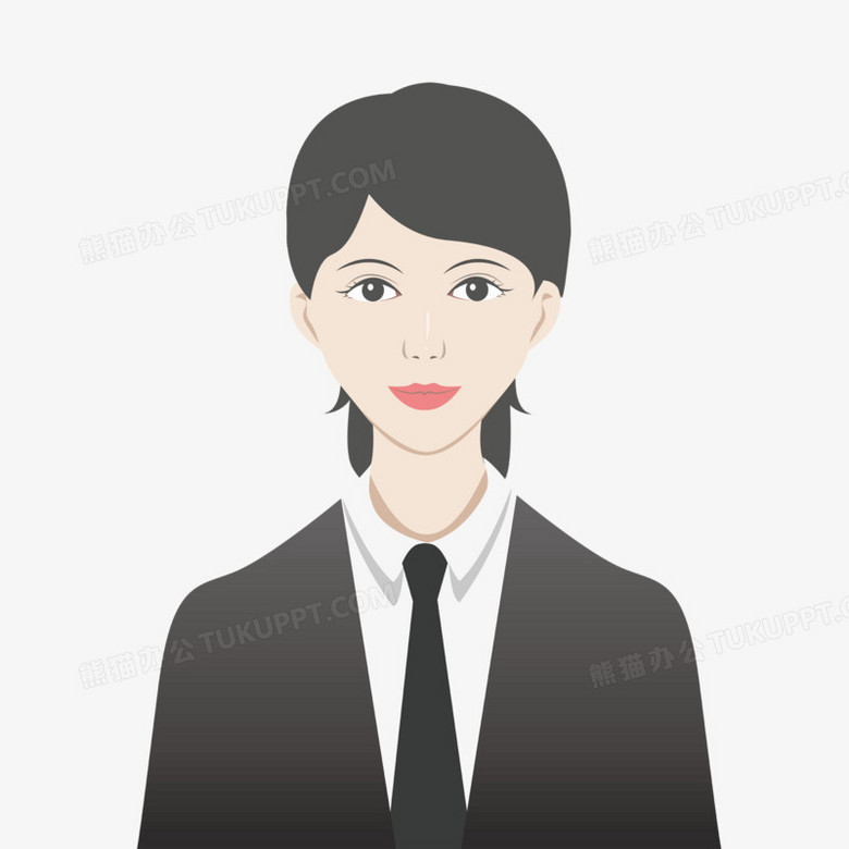 本作品全称为《卡通手绘西装女士证件照元素》,使用adobe illustrator