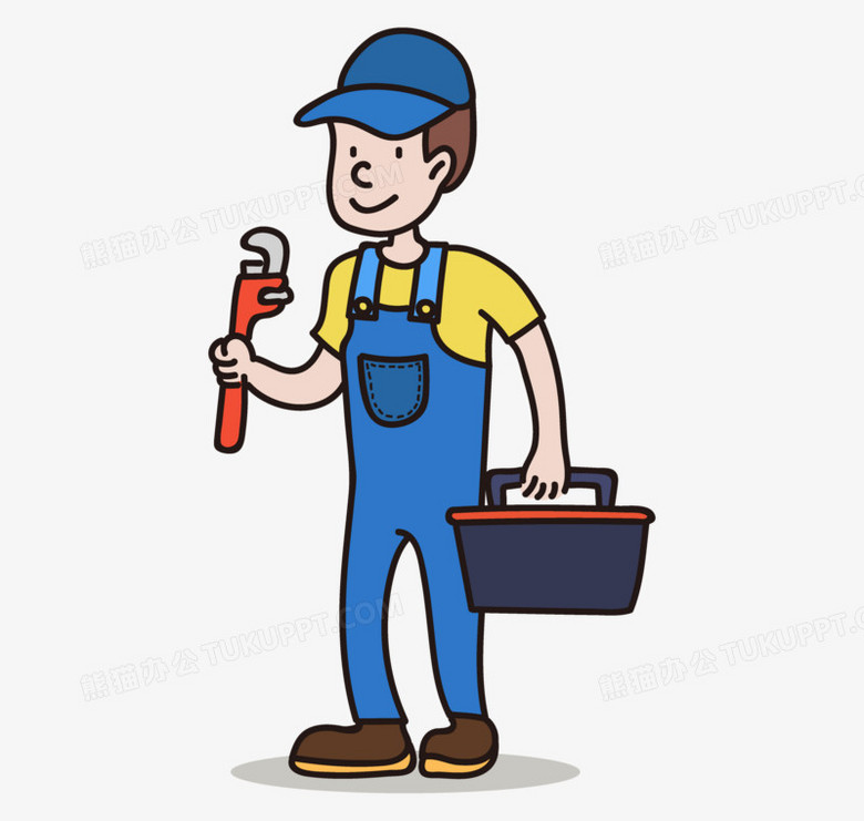 卡通手绘生产工人形象素材