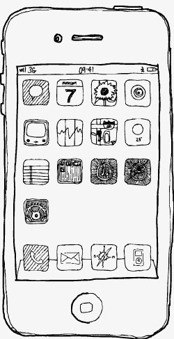本作品全称为《简约风黑色苹果手机素描创意元素》,使用adobe