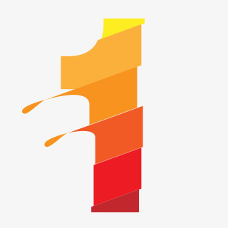 在整个配色上使用多种色彩作为基础色调,设计了层叠分段效果数字1