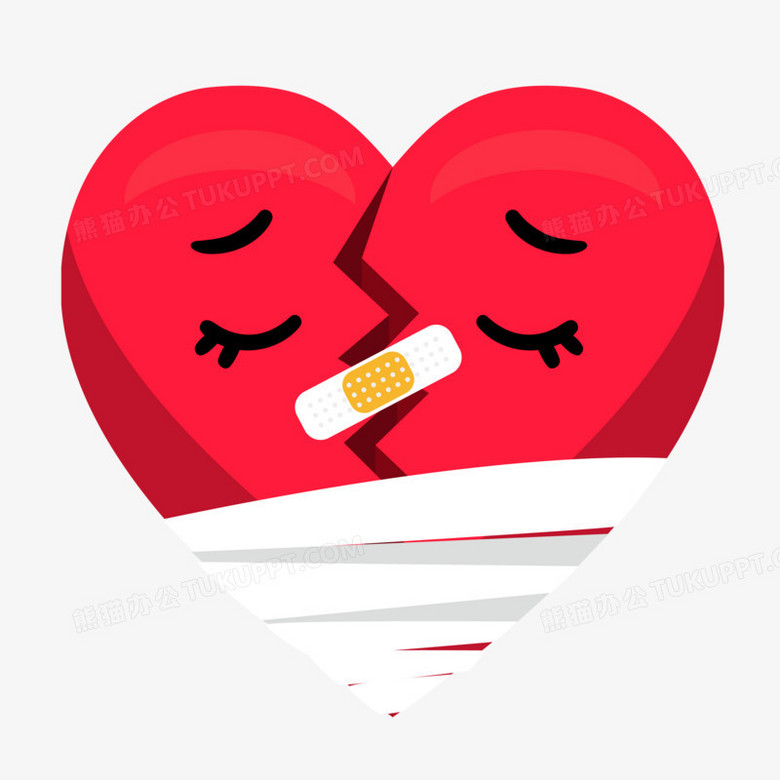 修补破碎的心创意元素