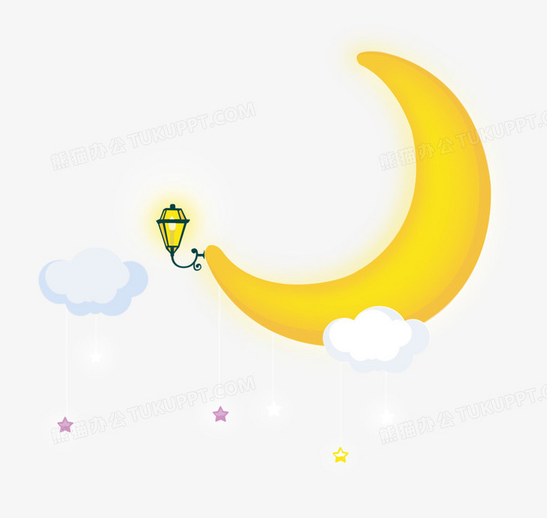 手绘弯月月亮png图片素材免费下载 素材png 800 757像素 熊猫办公