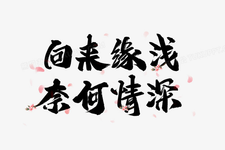 向来缘浅奈何情深艺术字