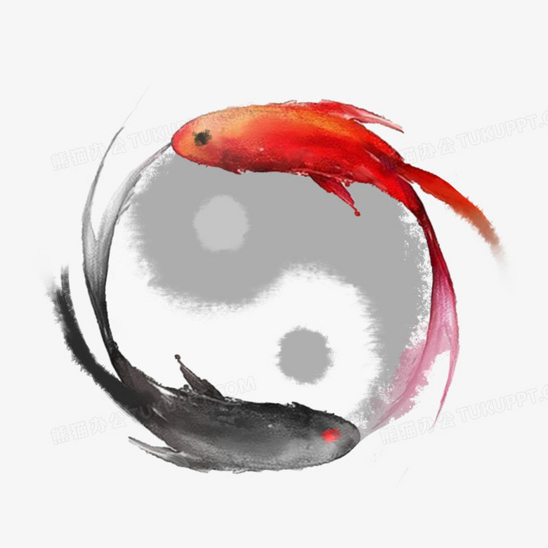 锦鲤太极八卦元素