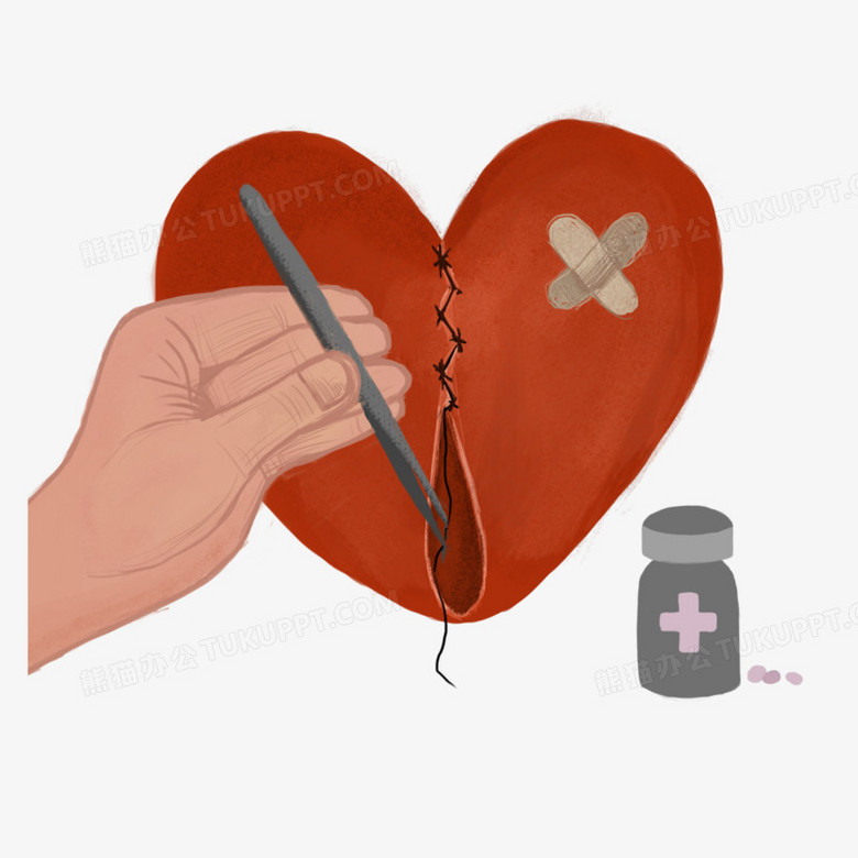 心理治疗手绘元素