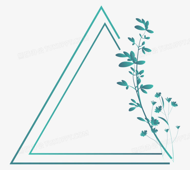 绿叶装饰三角边框