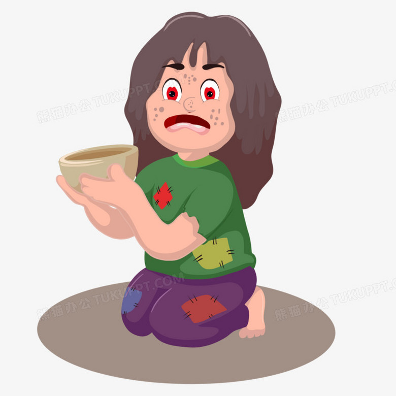 人物乞丐女孩可怜