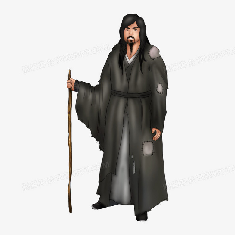 古代乞丐人物元素