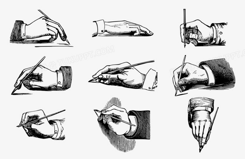 速写握笔姿势免抠元素