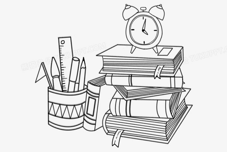 创意文具铅笔线稿