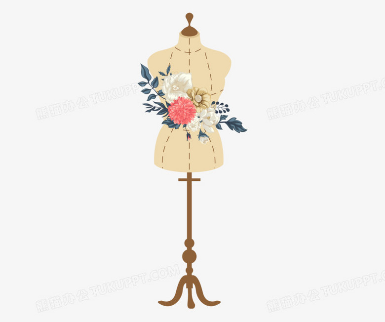 免抠手绘唯美衣服模特架子