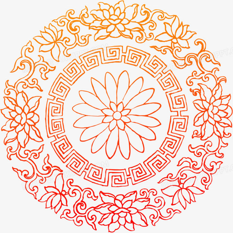 中国风复古雕花花纹