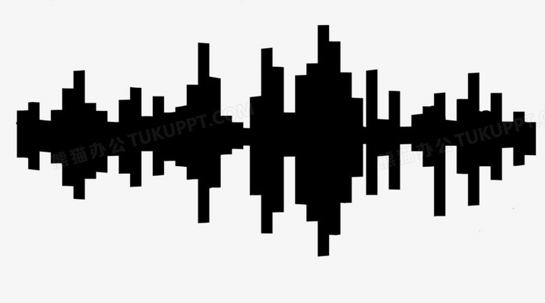 黑色像素风方块声波元素