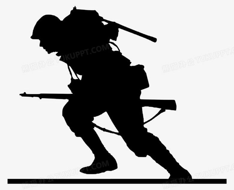 黑色剪影战士免抠元素