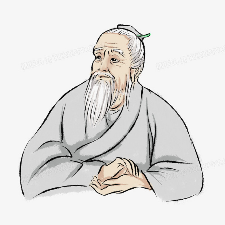 中医医师扁鹊人物形象手绘素材