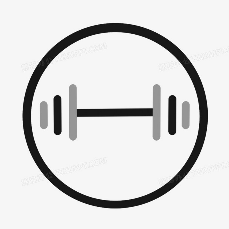 运动健身器材杠铃图标素材