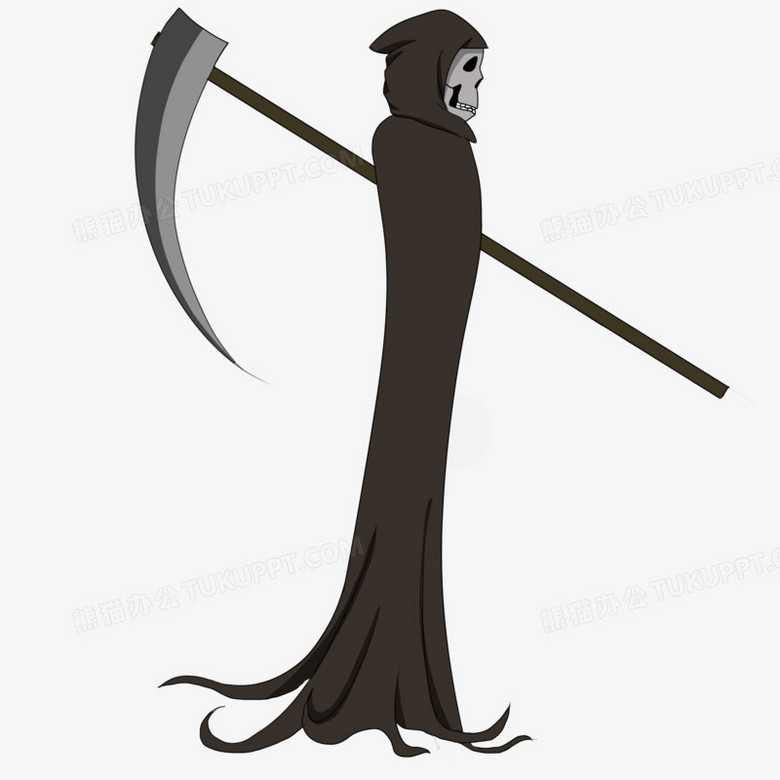 万圣节死神镰刀形象手绘