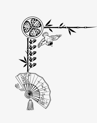 色调,设计了手绘折扇和竹子等元素,使用简洁的颜色使得元素更加美观