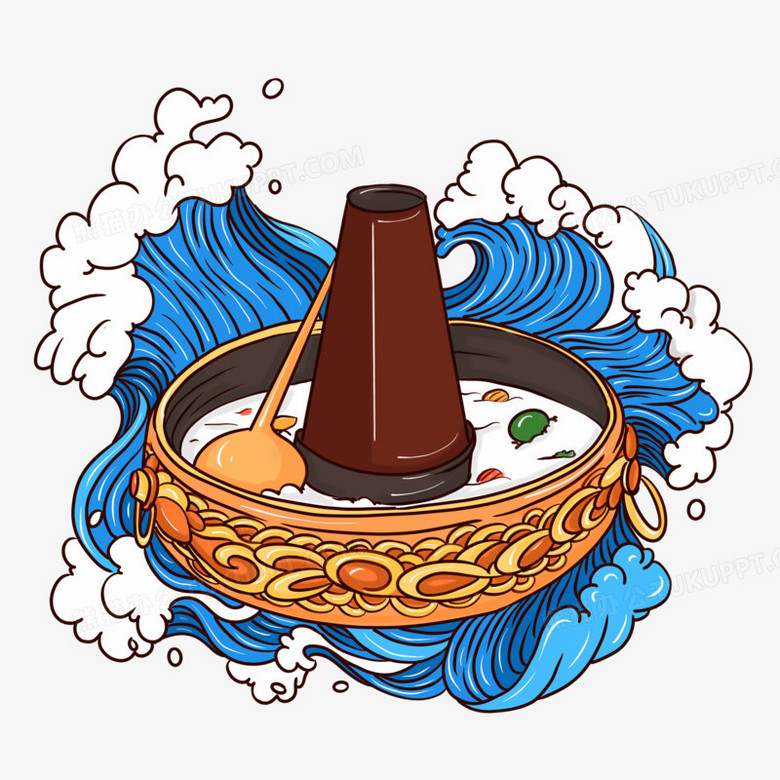 手绘国潮美食系列之北京铜锅涮肉