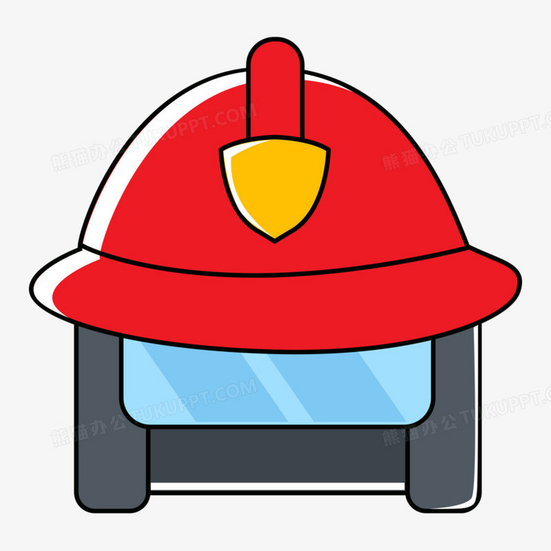 本作品全称为《卡通风消防安全消防帽图标元素》,使用adobe