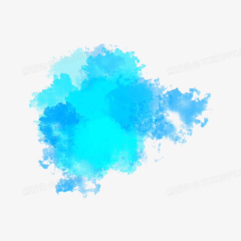 蓝色水墨水彩笔刷元素png图片素材下载 蓝色png 熊猫办公