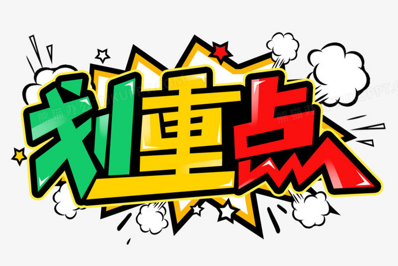 划重点创意卡通艺术字