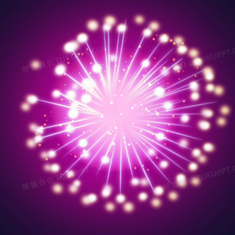 本作品全称为《紫色唯美梦幻绽放的烟花元素》,使用 adobe photoshop