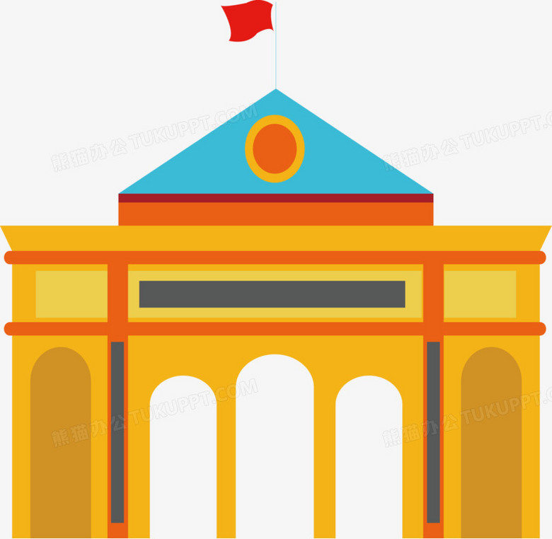 本作品全称为《卡通手绘威武的政府大楼创意元素》,使用 adobe