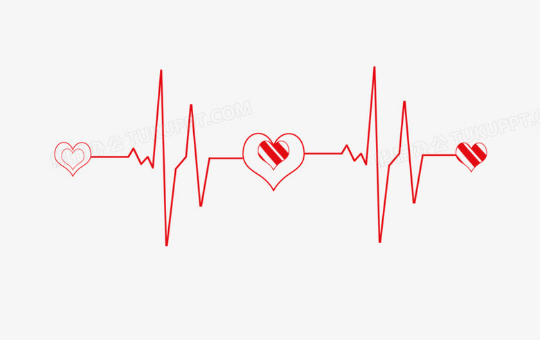 手绘原创爱心心电图调动线