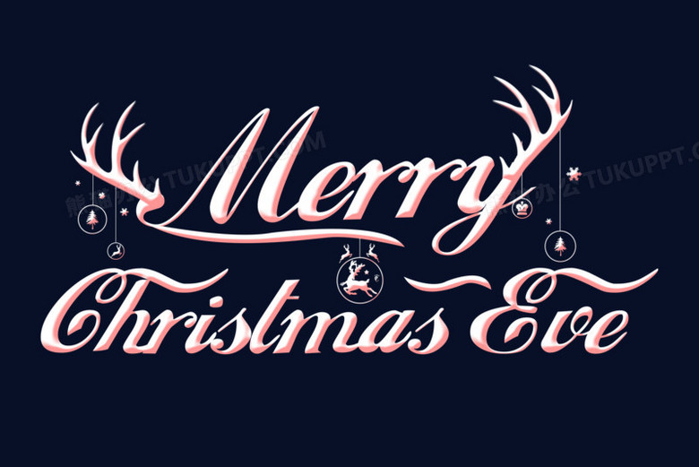merrychristmaseve艺术字体设计