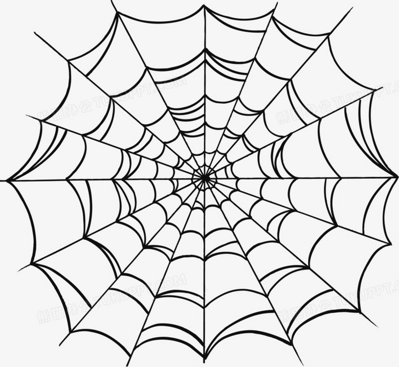 本作品全称为《黑色卡通风蜘蛛网手绘创意元素》,在整个配色上使用