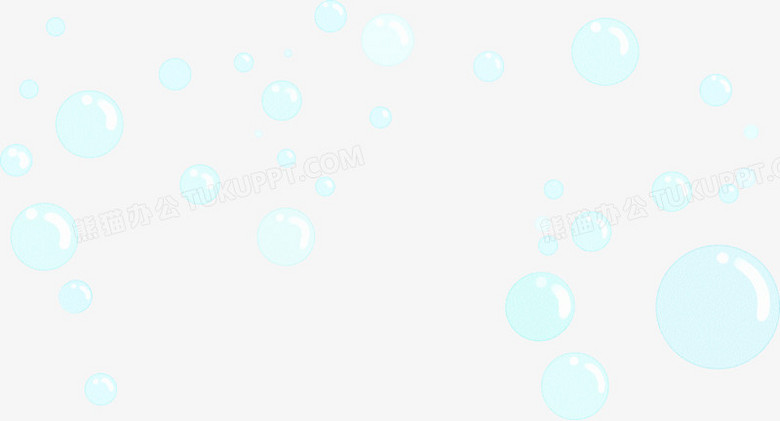 手绘绿色漂浮泡泡