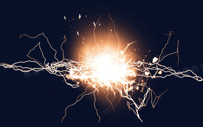 本作品全称为《简约金色雷电交加创意元素》,上使用金色作为基础色调