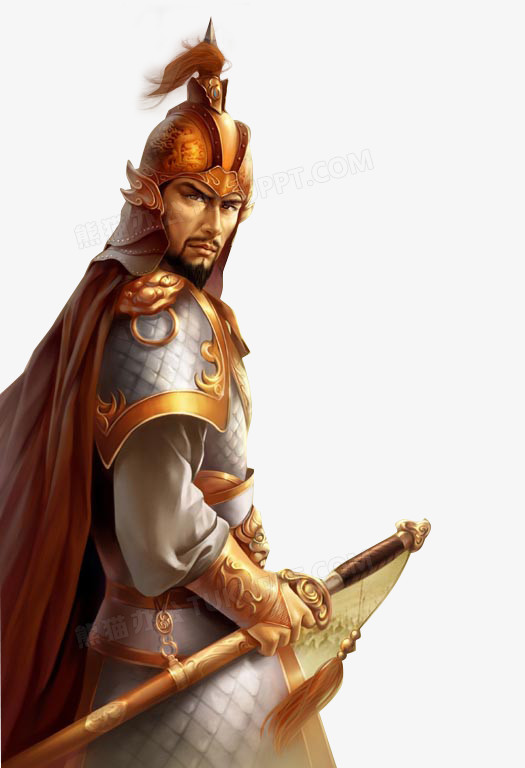 本作品全称为《金色简约风一名威武将军创意元素》,在整个配色上使用